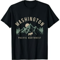 Washington PNW Moose Pacific Northwest Souvenir Pride T-Shirt100% cotton