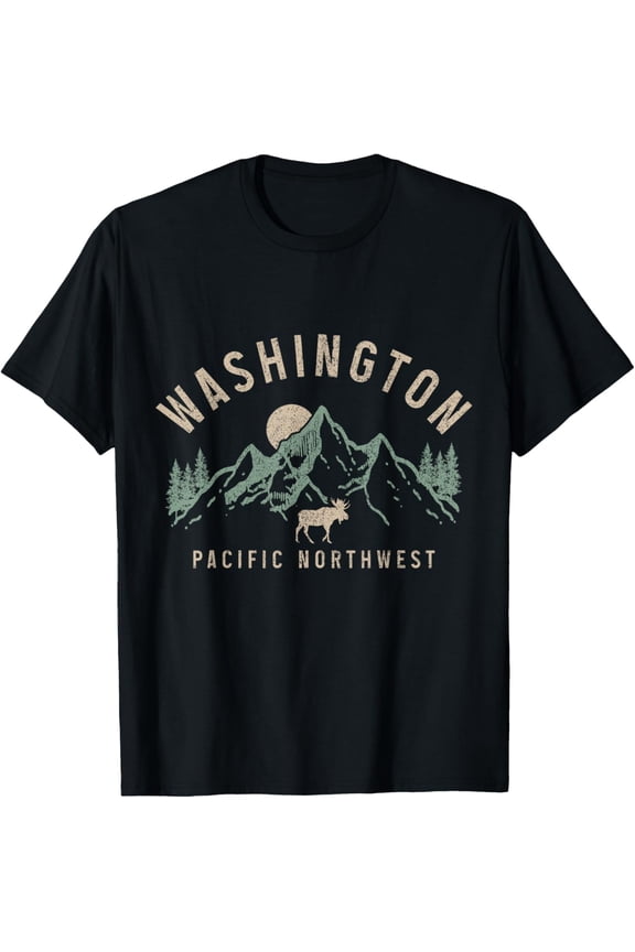 Washington PNW Moose Pacific Northwest Souvenir Pride T-Shirt