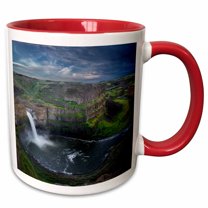 3drose, Washington. Palouse Falls in the Spring with an Approaching Storm., 11oz Two-tone Red Mug