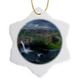 thumbnail image 1 of 3drose, Washington. Palouse Falls in the Spring with an Approaching Storm., 3 inch Snowflake Porcelain Ornament, 1 of 7