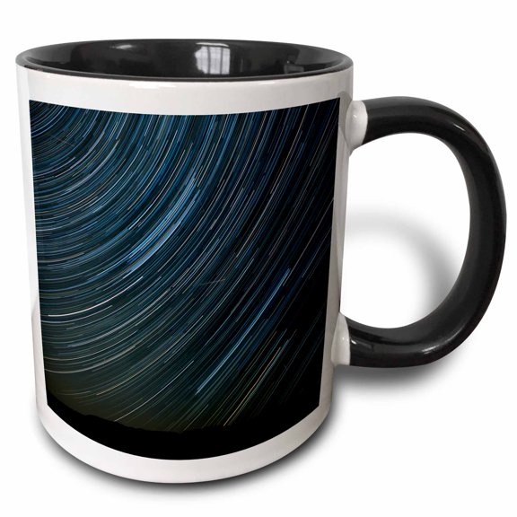 3drose, Washington. Palouse Falls Sp, Star Trails and Perseid Meteor Showers, 11oz Two-tone Black Mug
