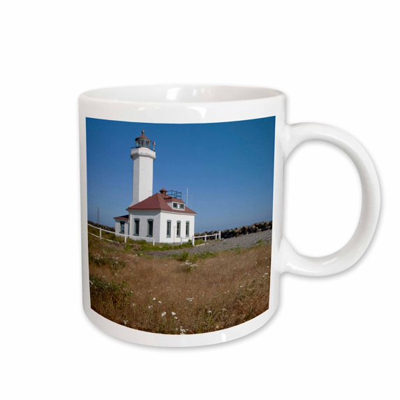 3drose, Washington, Port Townsend, Pt Wilson Lighthouse - Us48 Jwi3450 - Jamie and Judy Wild, 15oz Mug