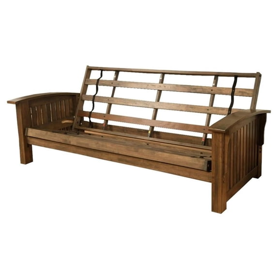 Washington Queen-size Brown Wood Futon Frame-Mattress Not Included