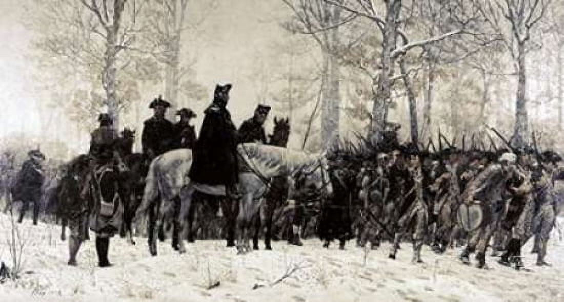Washington Reviewing His Troops at Valley Forge 1883 Canvas Art - William T Trego (12 x 18)