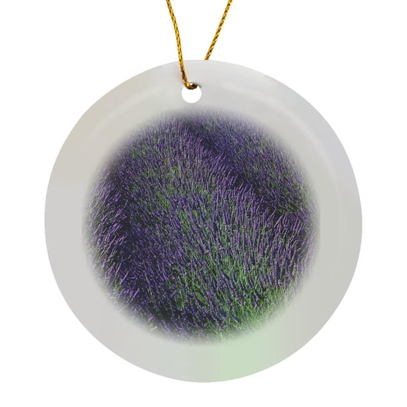 3drose, Washington, Sequim. Lavender Farm - Us48 Csl0151 - Charles Sleicher, Circle Porcelain Ornament