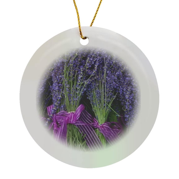 3drose, Washington, Sequim, Lavender Festival Flowers - Us48 Jwi3080 - Jamie and Judy Wild, Circle Porcelain Ornament