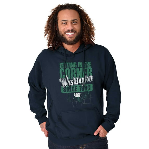 Washington Sitting In Corner WA Map Unisex Plus Size Hoodie Brisco Brands 5X