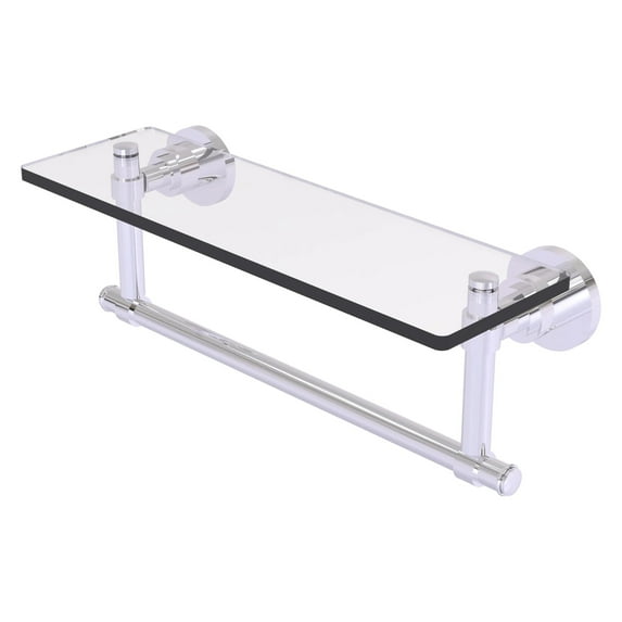Washington Square Collection 16" Glass Vanity Shelf with Integrated Towel Bar (Build to Order)