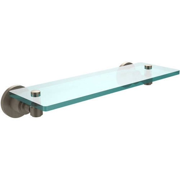 Washington Square Collection Glass Vanity Shelf with Beveled Edges - Antique Pewter / 16 Inch