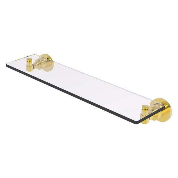 Washington Square Collection Glass Vanity Shelf with Beveled Edges - Polished Brass / 22 Inch