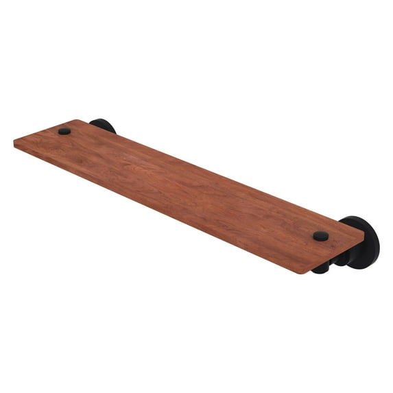 Washington Square Collection Solid IPE Ironwood Shelf - Matte Black / 22 Inch