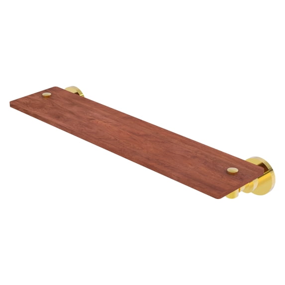 Washington Square Collection Solid IPE Ironwood Shelf - Polished Brass / 22 Inch