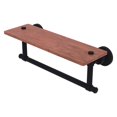 thumbnail image 1 of Washington Square Collection Solid IPE Ironwood Shelf with Integrated Towel Bar - Matte Black / 16 Inch, 1 of 2
