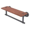 thumbnail image 1 of Washington Square Collection Solid IPE Ironwood Shelf with Integrated Towel Bar - Matte Gray / 16 Inch, 1 of 1
