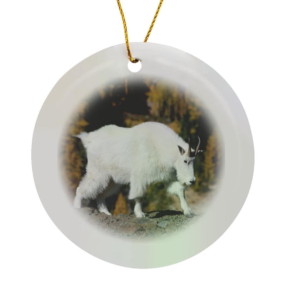 3drose, Washington State, Alpine Lakes Wilderness, Mountain Goat, Nanny 01, Circle Porcelain Ornament