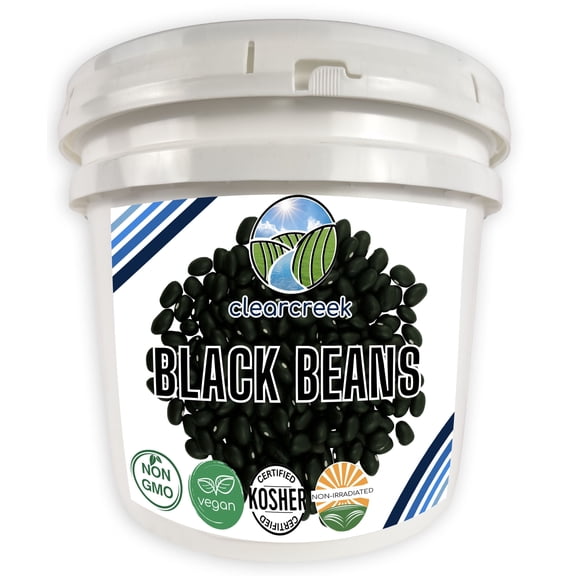 Black Beans | 25 LBS | Emergency Food Storage Bucket | Non-GMO | Vegan | Bulk