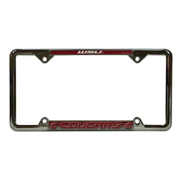 Washington State Cougar's 4 Corner EZ View Chrome License Plate Frame