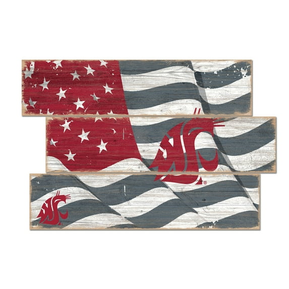 Washington State Cougars 3-Plank Team Flag