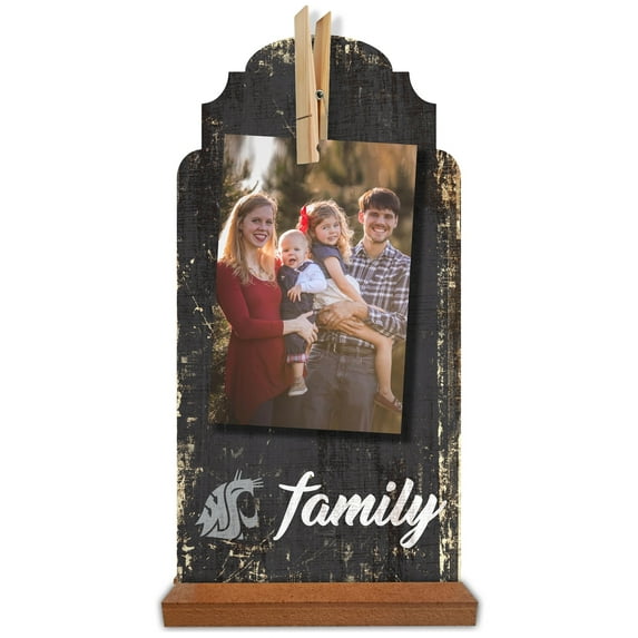 Washington State Cougars 6'' x 12'' Family Clothespin Sign