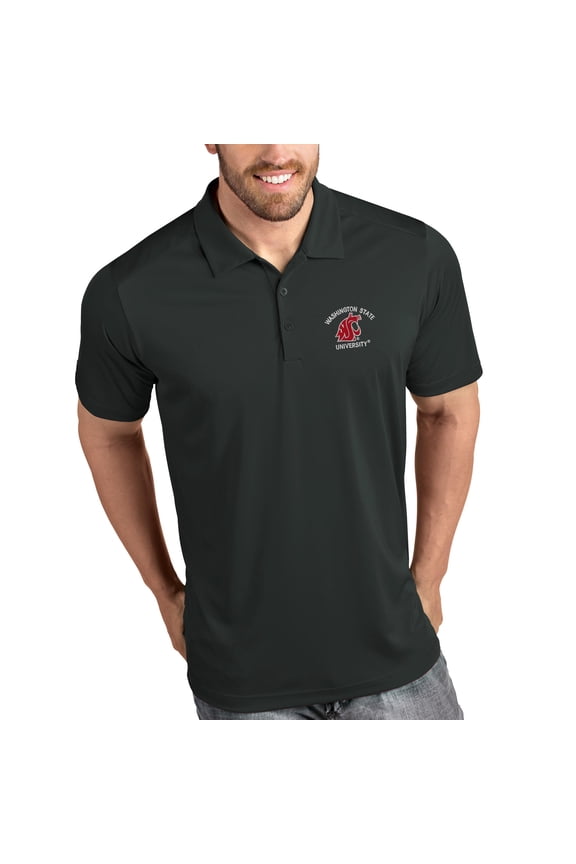 Washington State Cougars Antigua Tribute Polo - Charcoal