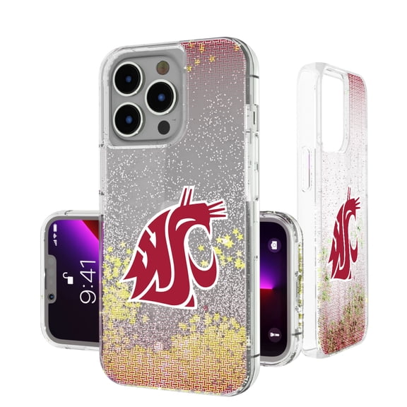 Washington State Cougars Linen Logo iPhone Glitter Case