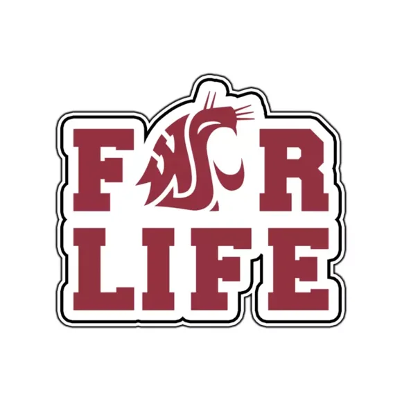Washington State Cougars Logo #5 Waterproof Sticker Phone Decal Water Bottle Stickers Car Decals, Laptop Sticker