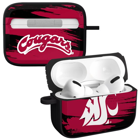 Washington State Cougars Paint Stripe HDX Case Cover Compatible with Apple AirPods Pro 1 & 2 by Affinity Bands