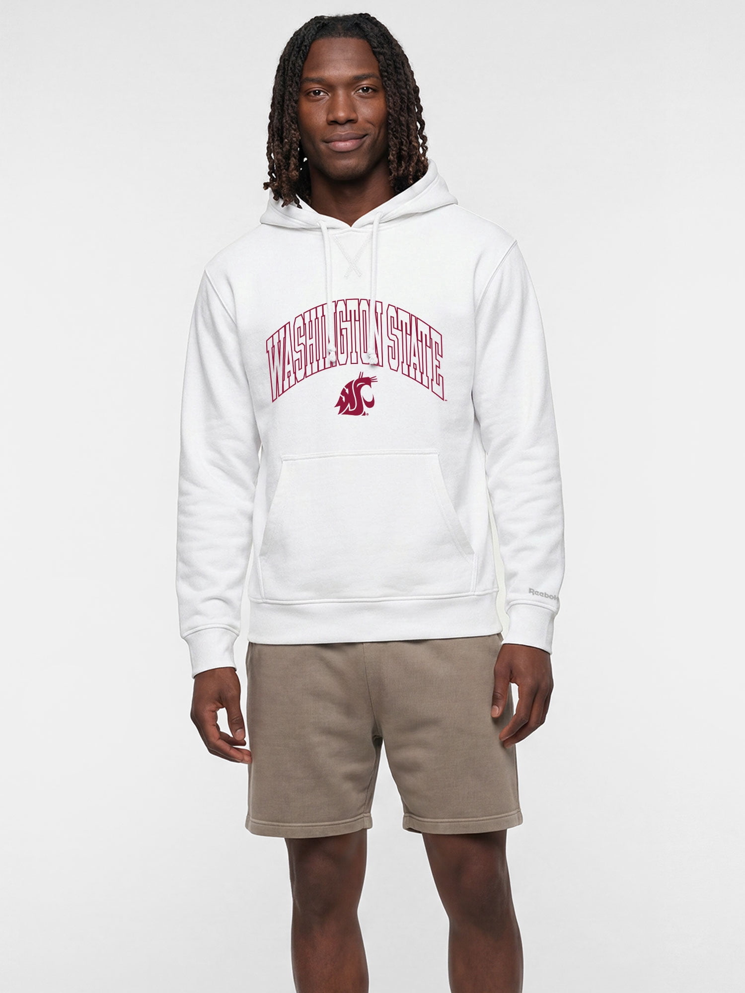 Washington State Cougars Reebok Mens White Hooded Sweatshirt