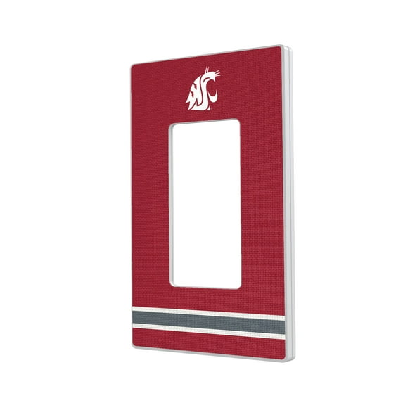 Washington State Cougars Stripe Design Single Rocker Light Switch Plate
