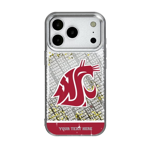 Washington State Cougars iPhone Endzone Personalized Glitter Case