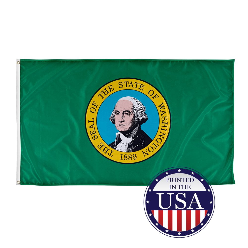 Washington State Flag - 3ft x 5ft Knitted Polyester, State Flag Collection, Made in The USA