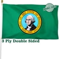 thumbnail image 1 of Washington State Flag 3x5 ft, 3 Ply Polyester Double Sided  WA Flag with Brass Grommets, 1 of 7