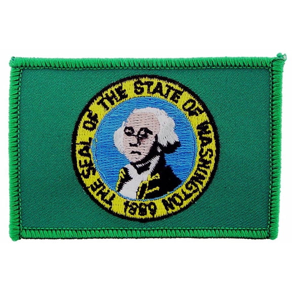 Washington State Flag Patch 2 1/2" x 3 1/2"