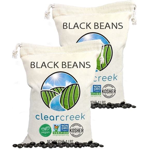 Washington State Grown Black Beans | 8 LB (2-4 lb bags) | Non-GMO | Vegan | Kosher | Non-Irradiated | Dry Black Beans | Frijoles Negros