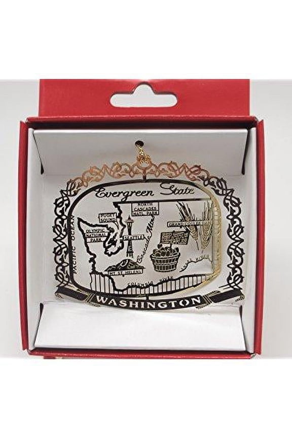 Washington State Landmarks Brass Ornament