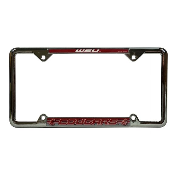 Washington-St-Cougar's 4 Corner EZ View Chrome License Plate Frame