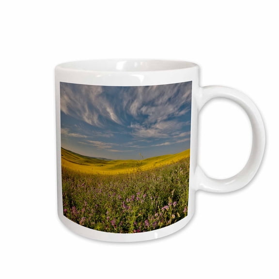 3drose, Washington State, Palouse. Landscape of Vetch and Canola Fields., 11oz Mug