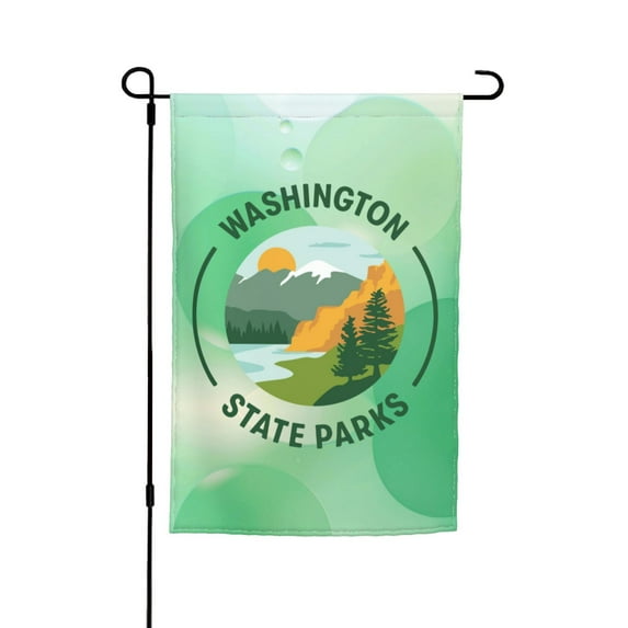 Washington State Parks Garden Flag 12x18 Inch, Double Sided Outside Sign Yard Flag Farmhouse Indoor Decor