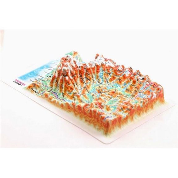 Washington State Raised Relief Map, Rubberized Foam Backing - Souvenir Size