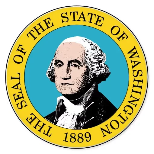 Washington State Seal Bumper Sticker Decal Phone Decal Water Bottle Stickers Car Decals, Laptop Sticker