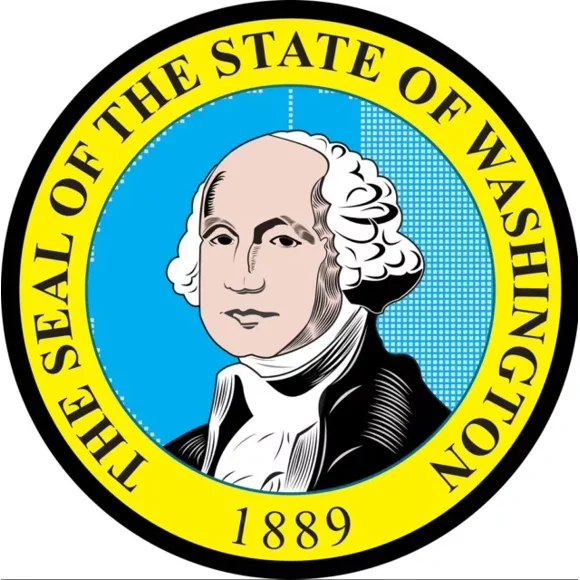 Washington State Seal Sticker Phone Decal Water Bottle Stickers Car Decals, Laptop Sticker