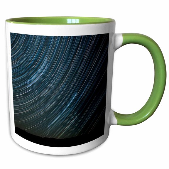 3drose, Washington State. Star Trails and Perseid Meteor Showers, 11oz Two-tone Green Mug