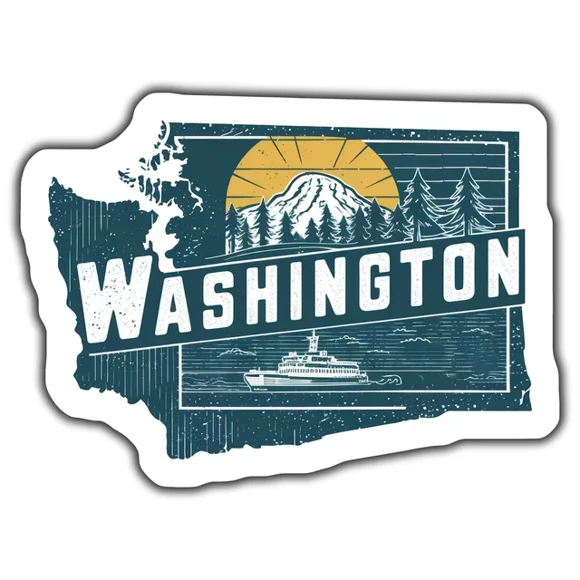 Washington State Sticker, Outdoorsy Washington Decal, Pacific Northwest Sticker,Kindle Sticker, Stickers For Tablet, College Gift, Scrapbook Stickers, Gratitude Stickers, Quote Stickers