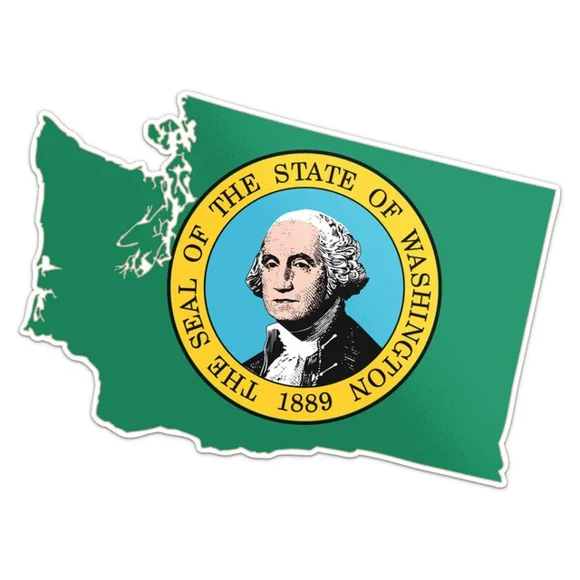 Washington State Sticker Phone Decal Water Bottle Stickers Car Decals, Laptop Sticker