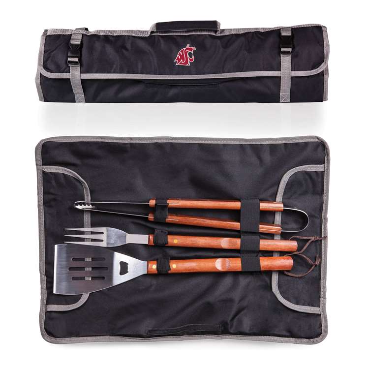 Washington State Team Sports Cougars 3 Piece BBQ Tool Set and Tote - image 1 of 2