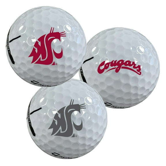 Washington State University Cougars Logo Edition Officially Licensed NCAA Taylormade Distance+ Golf Balls 12-Pack (Dozen)