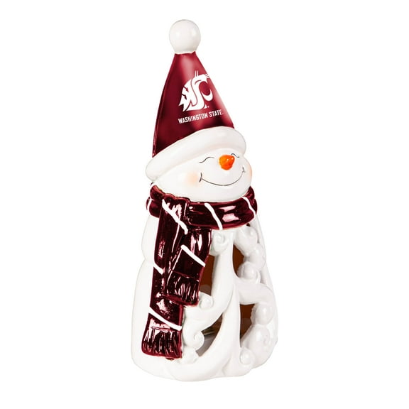 Washington State Cougars LED 8" Snowman Lit Garden Statue