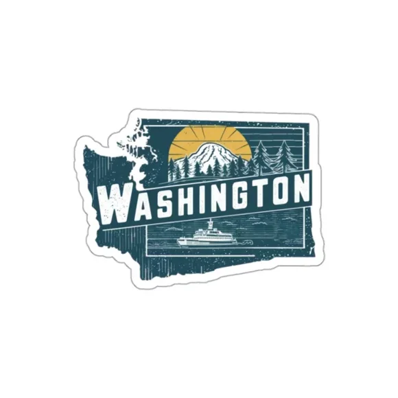 Washington State Vinyl Stickers Outline Design United States Of America Phone Decal Water Bottle Stickers Car Decals, Laptop Sticker