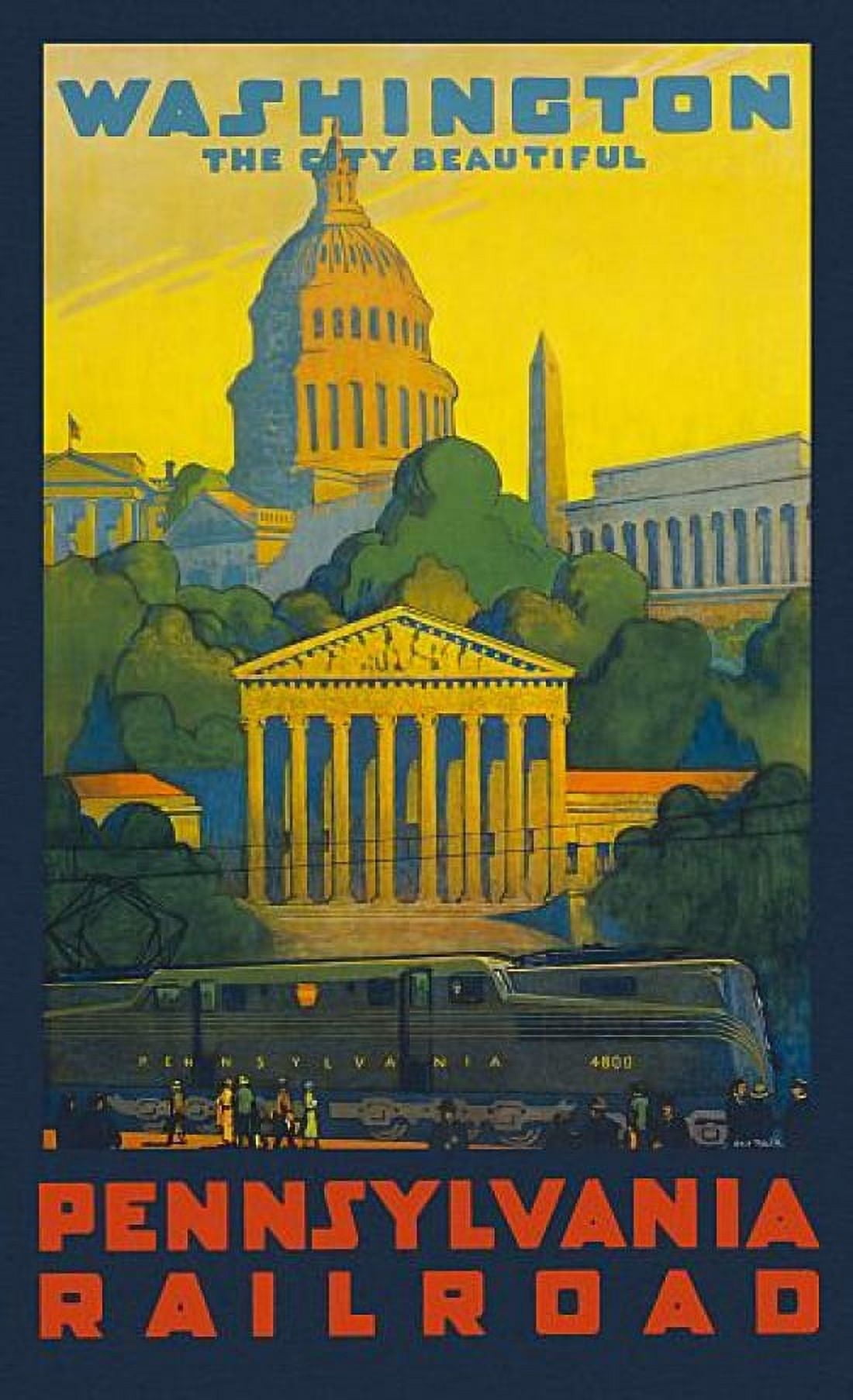 Washington The City Beautiful Railroad Travel Canvas Art - (36 x 54)