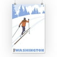 thumbnail image 1 of Washington - Trek Washington, Cross Country Skier - Lantern Press Original Poster (16x24 Giclee Gallery Print, Wall Decor Travel Poster), 1 of 1